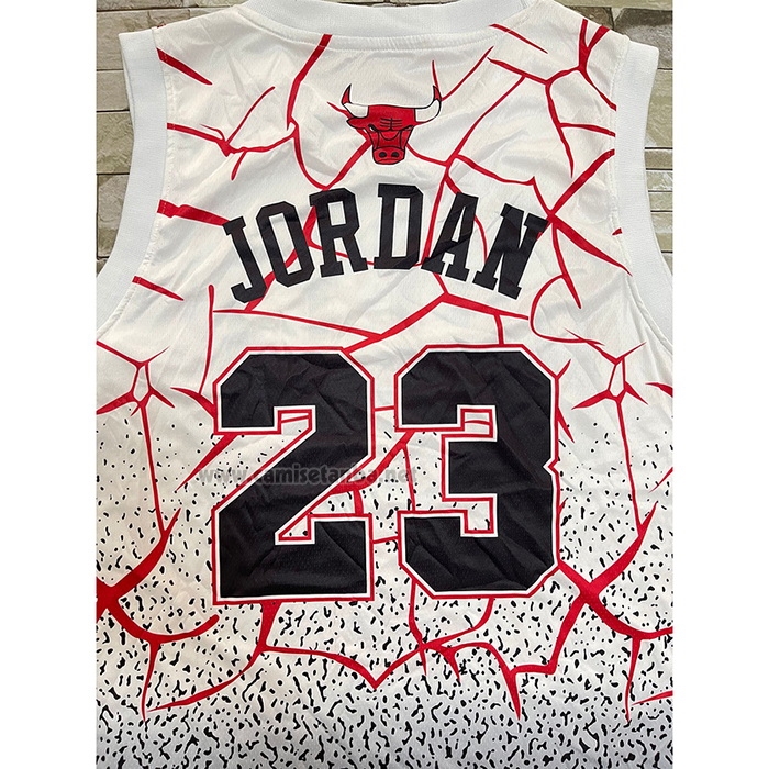 Camiseta Chicago Bulls Michael Jordan #23 Mitchell & Ness Blanco Rojo